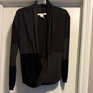 Max Studio Charcoal and Black Knit Cardigan